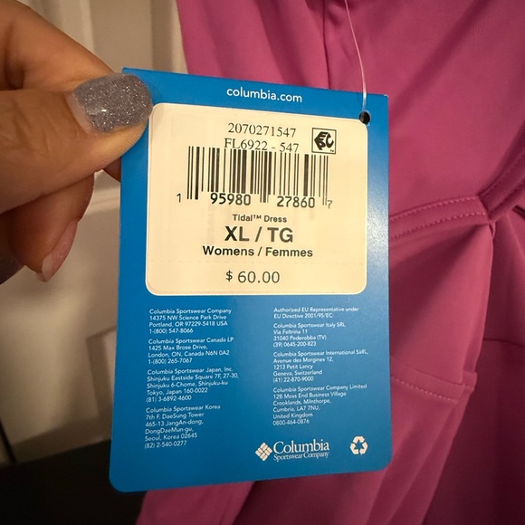 Columbia Tidal Dress Pink Halter Sundress Sleeveless with shorts XL - has flaws - Picture 6 of 9